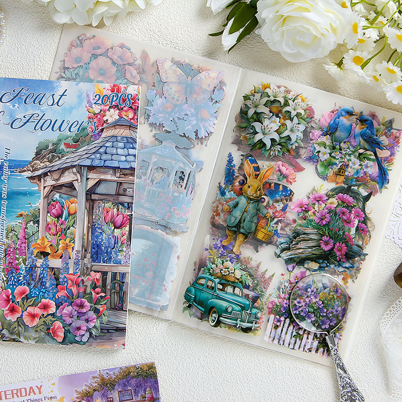 20 pçs/livro pet adesivos livr - Embellishments For Scrapbooking avaliação e preço
