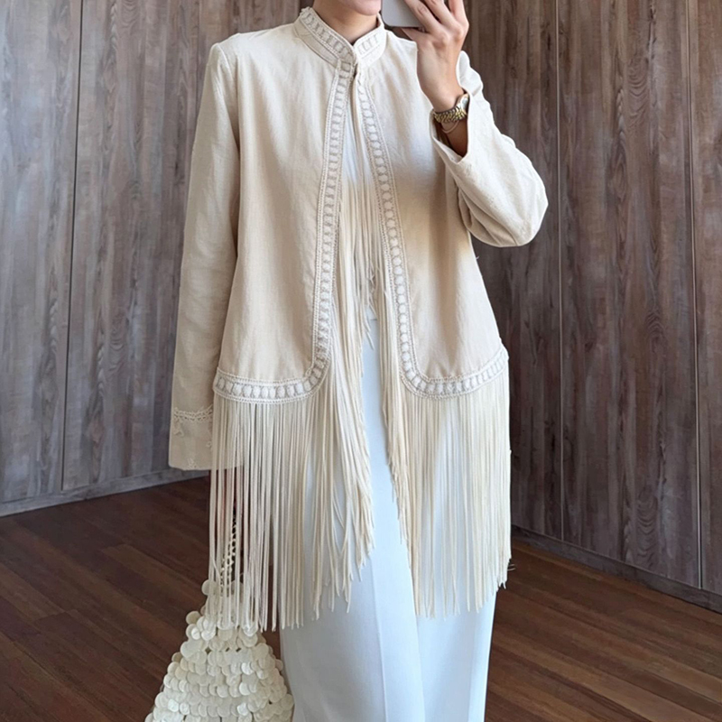 Casacos de outono estilo boho, - Tassel Fringe Trim avaliação e preço