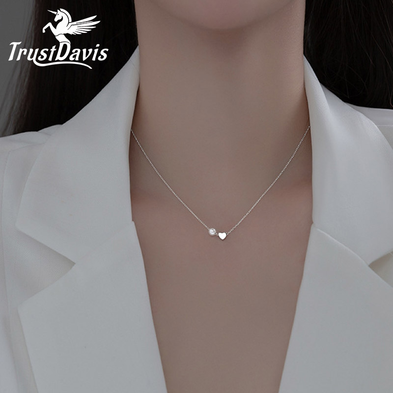 Trustdavis real 925 prata este - Pearl Trim Chain avaliação e preço