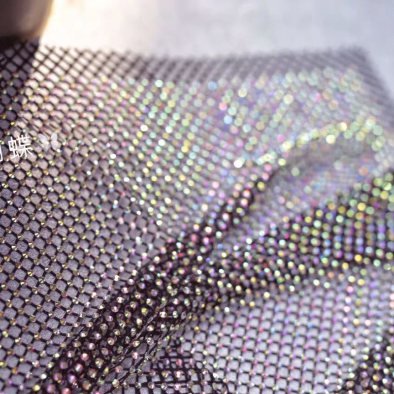 Tecido de malha elástica com s - Crystal Mesh Fabric avaliação e preço